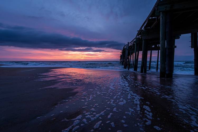 sunset at Avon fishing pier in Avon, NC